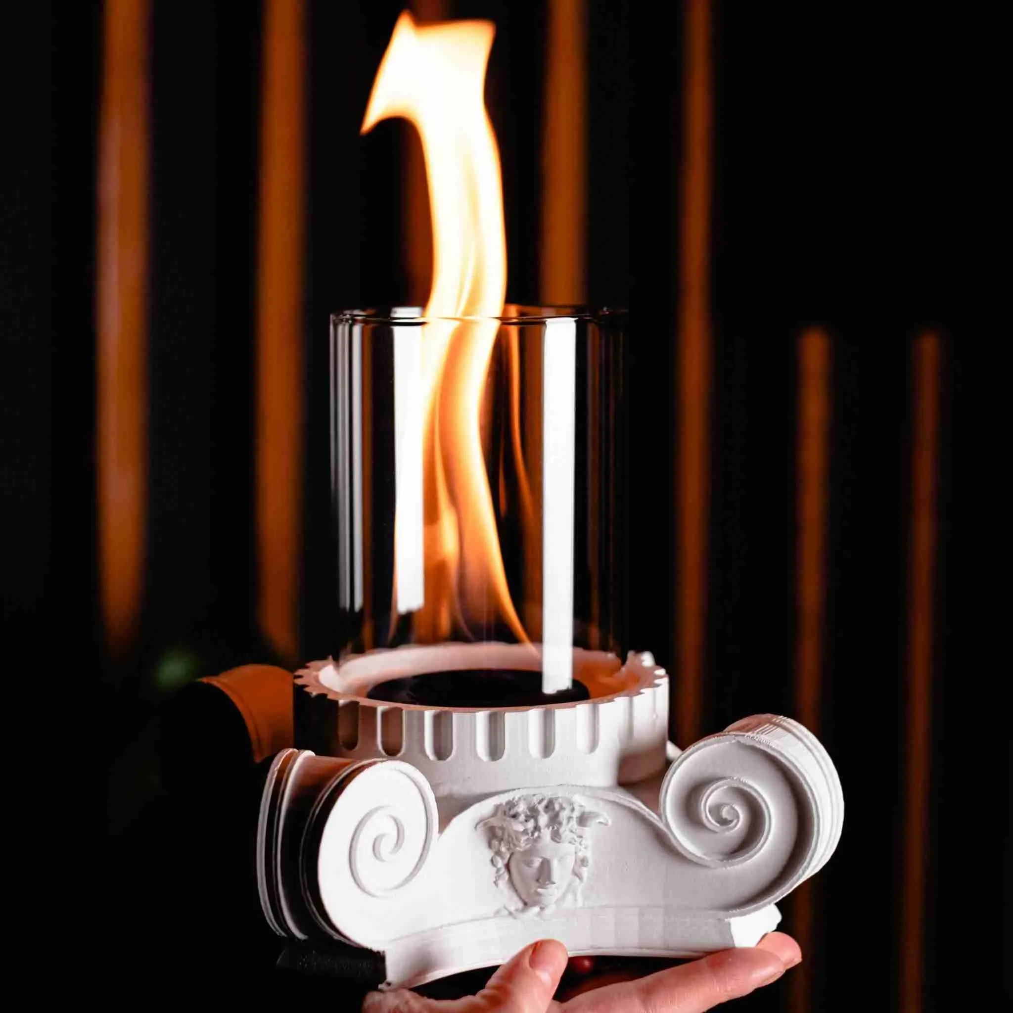 Ancient Column Bioethanol Fireplace