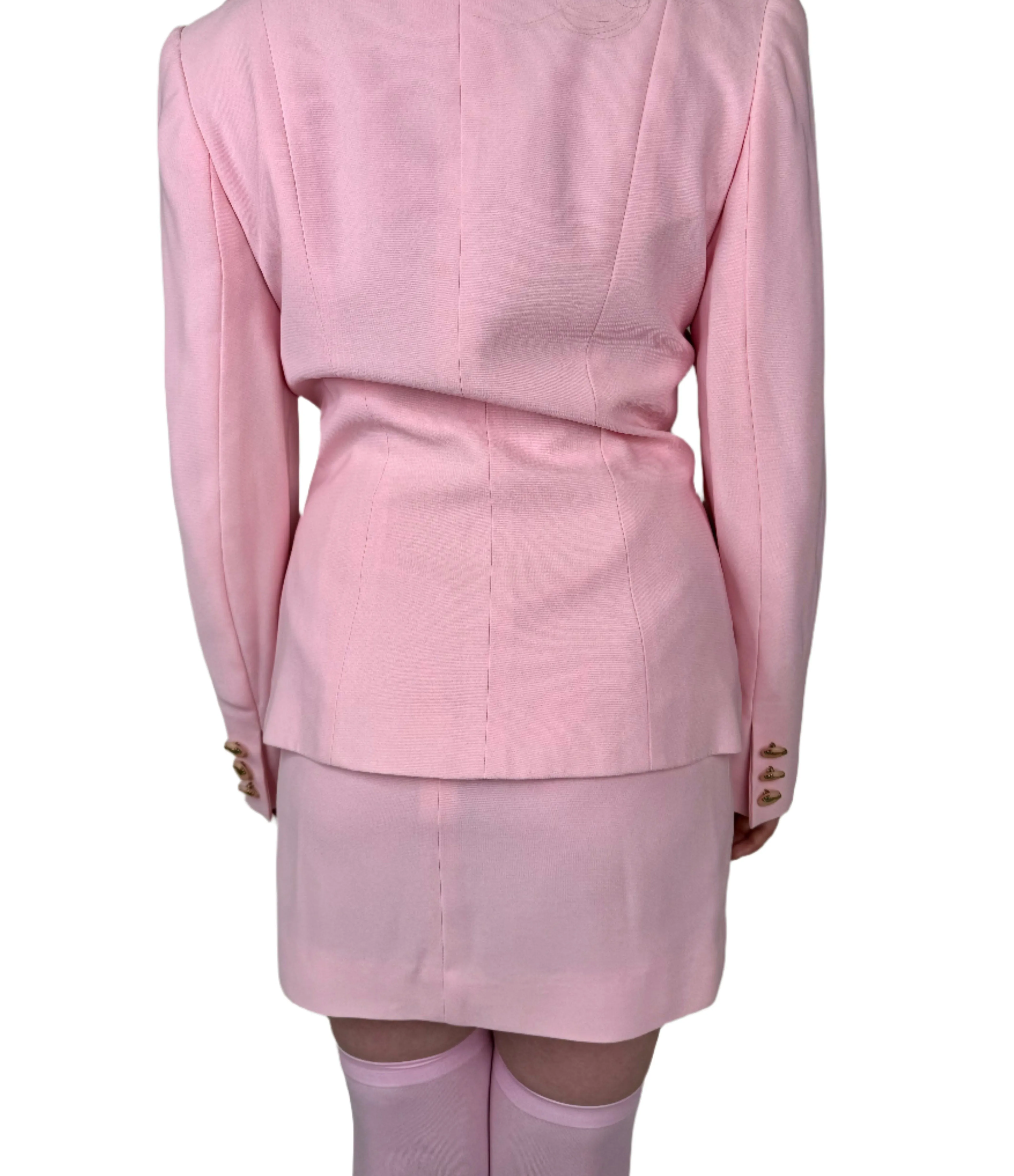 Baby Pink Blazer & Mini Skirt Set 1990s