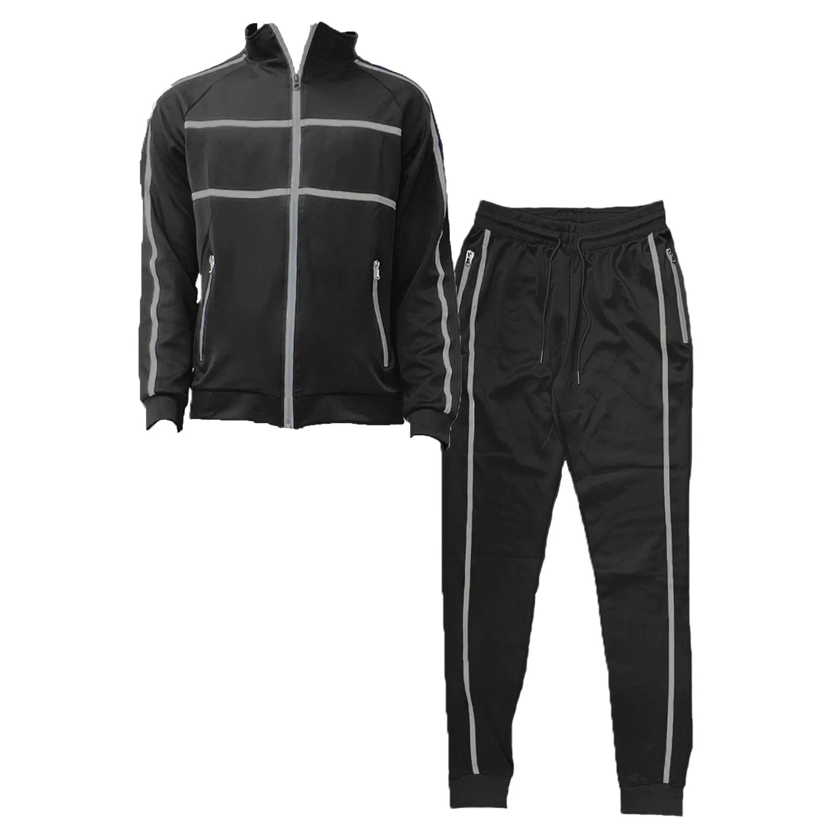 Black Jordan Tape Track Jacket and Jogger Set