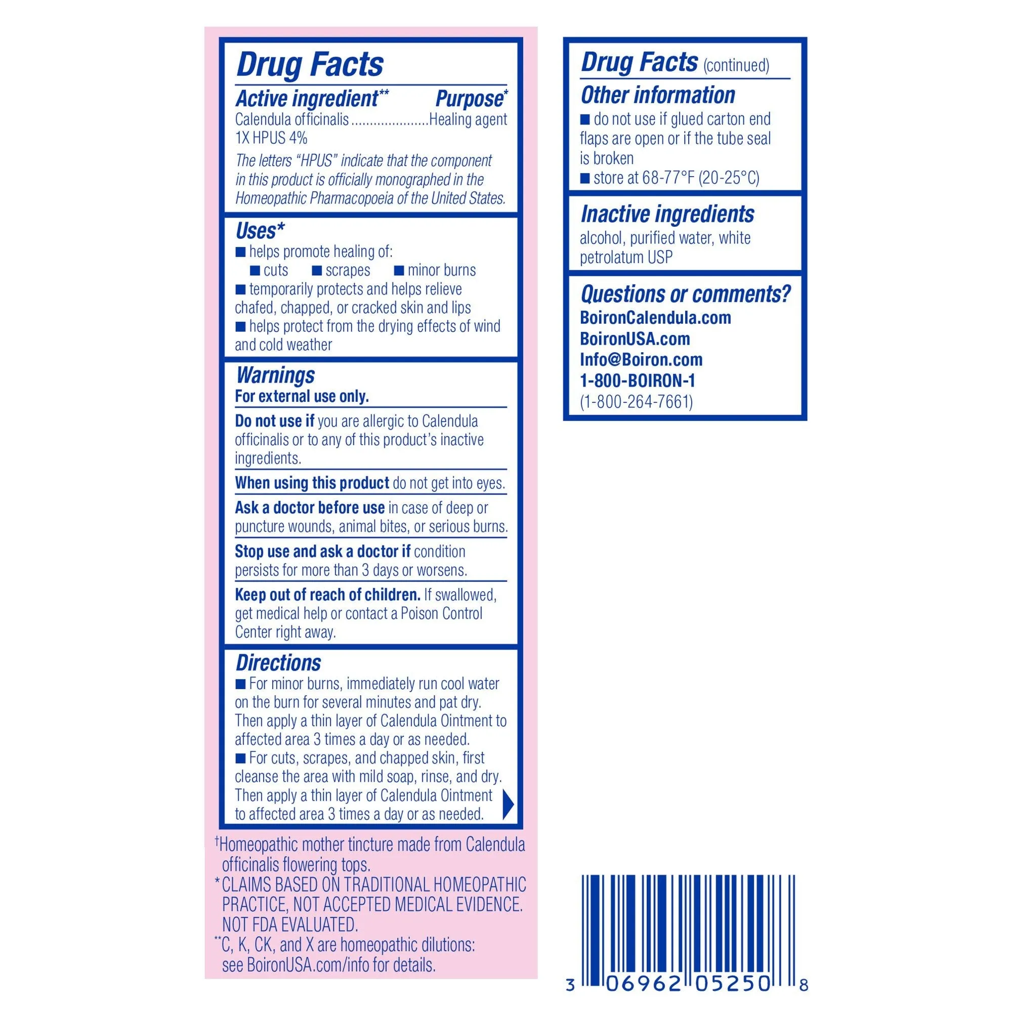 Boiron Calendula Ointment Homeopathic Medicine For First Aid 1 oz Ointment