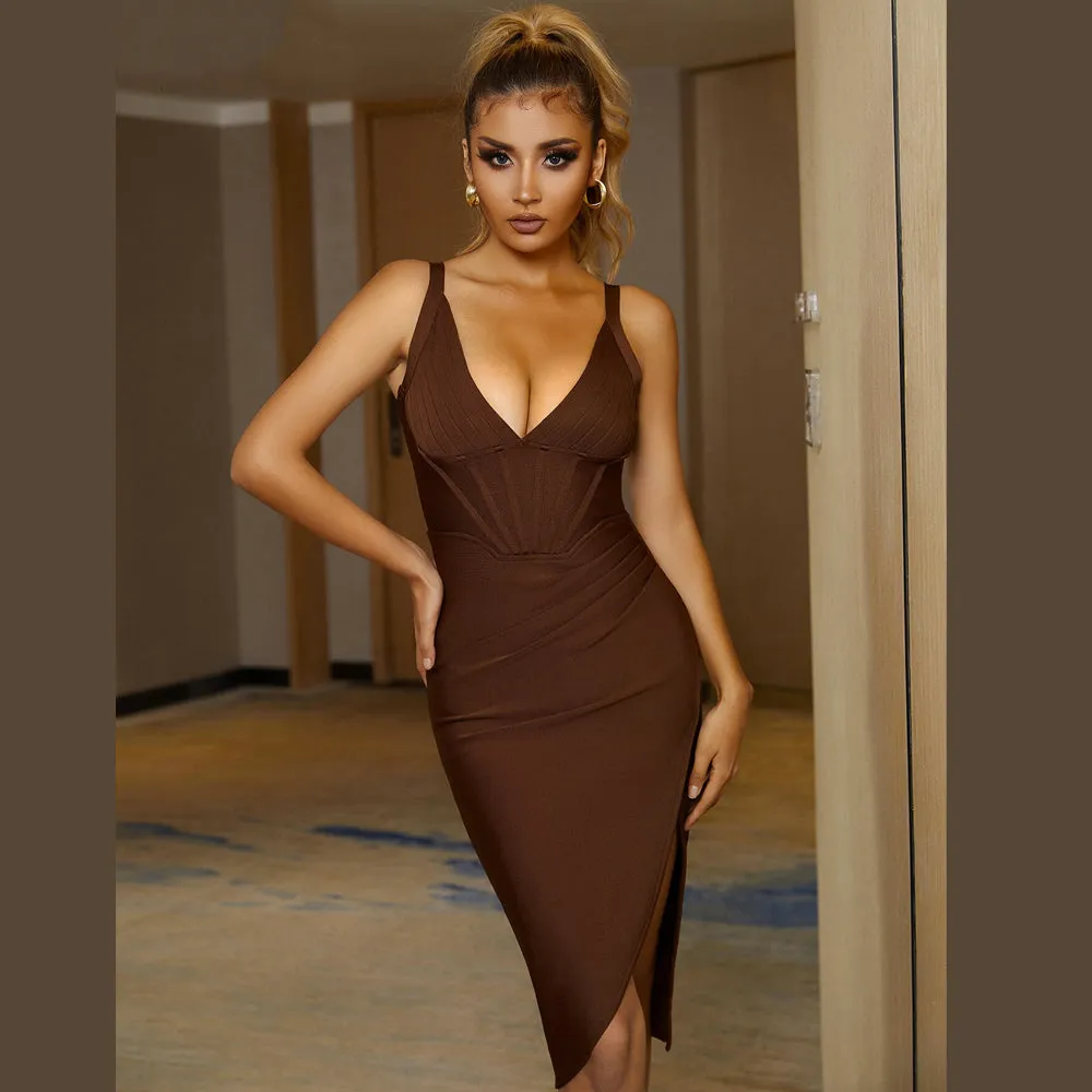 Brown Bandage Dress