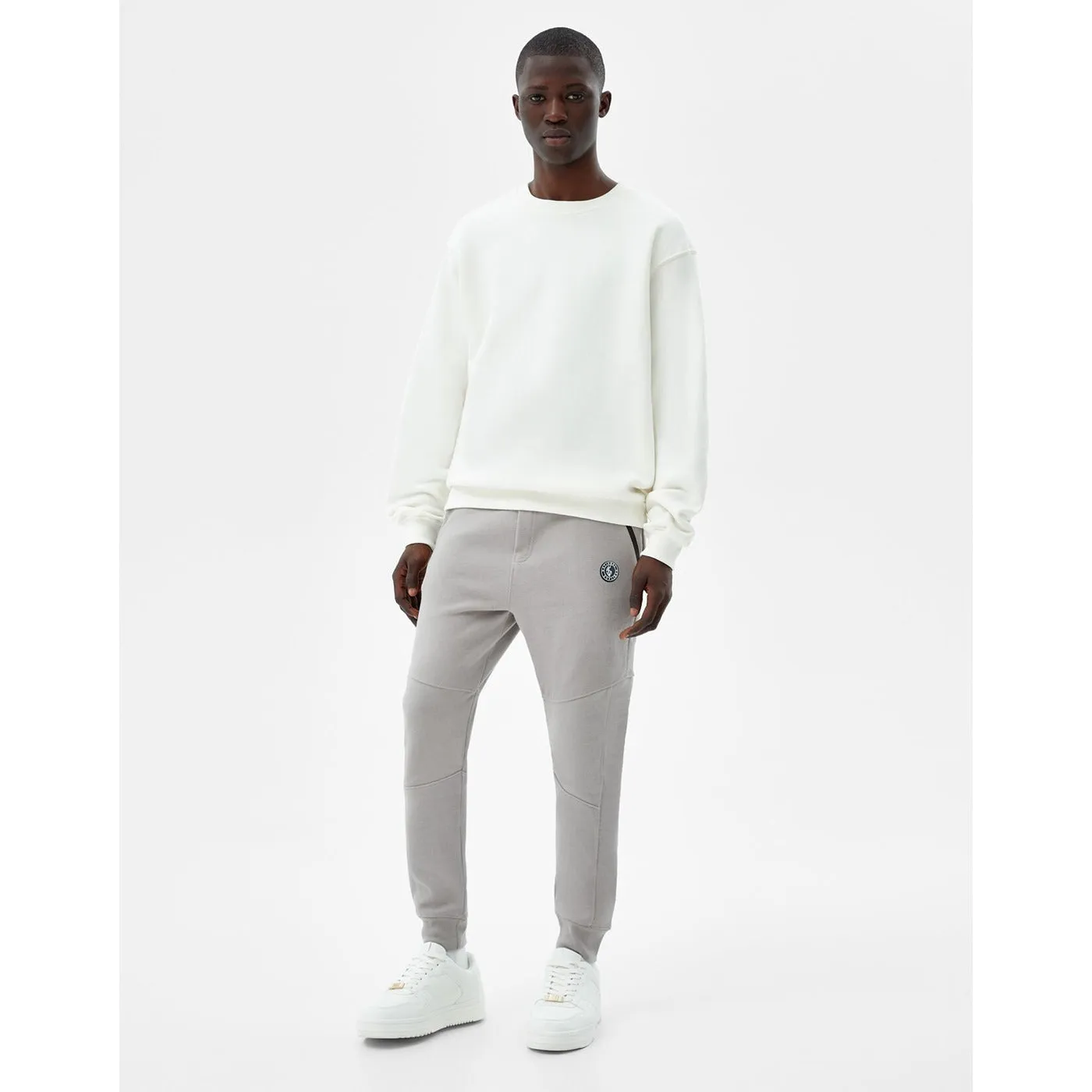 BSK Grey Slim fit piqué joggers