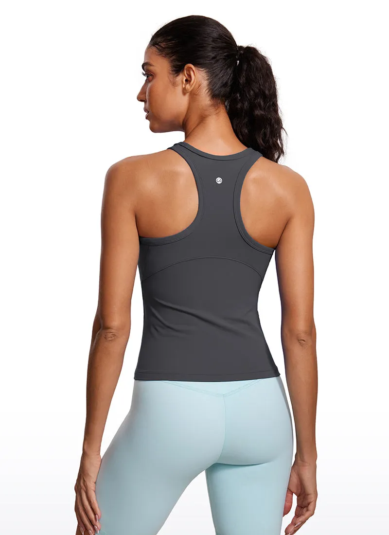 Butterluxe Waist Length Racerback Tank Top High Neck