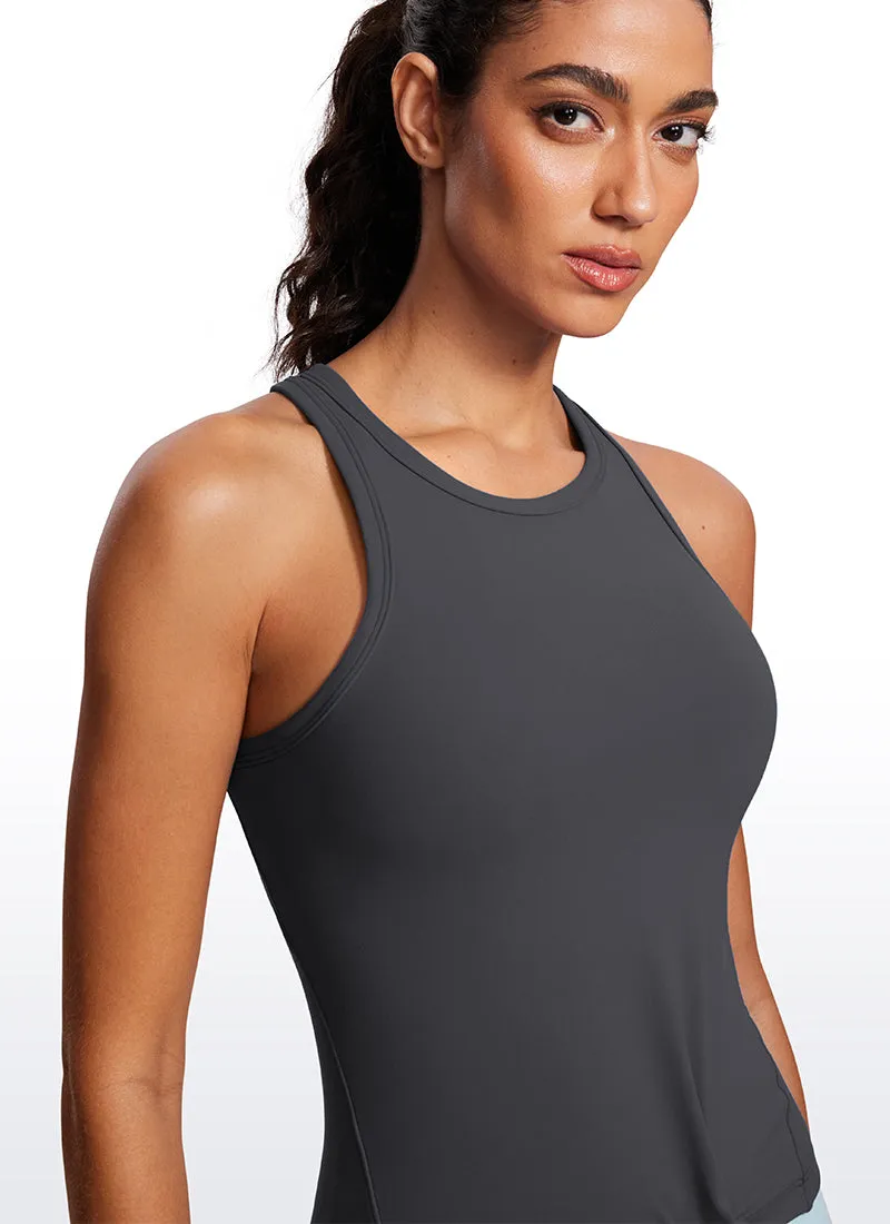 Butterluxe Waist Length Racerback Tank Top High Neck