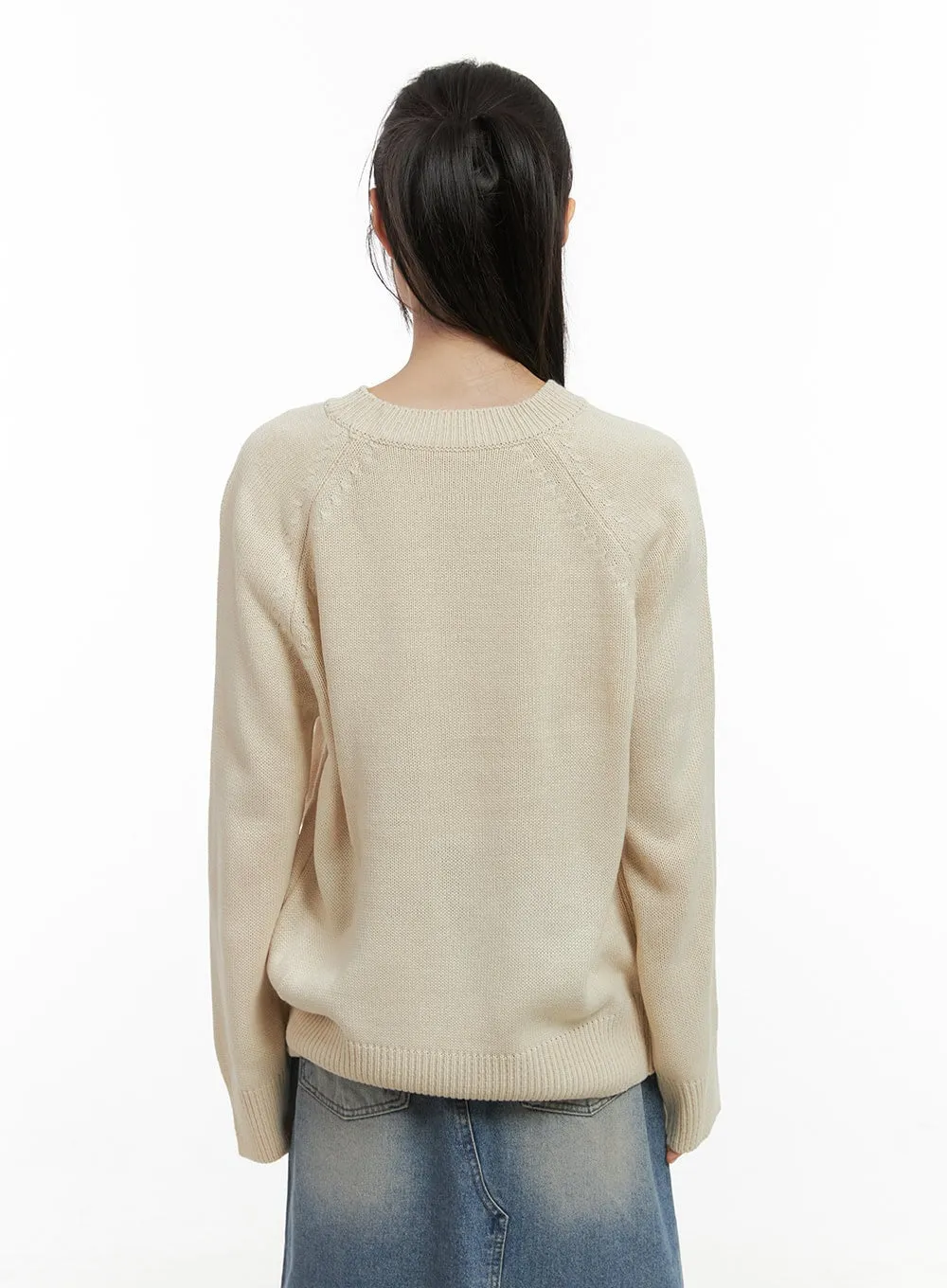 Casual Oversized Raglan Sweater CS412