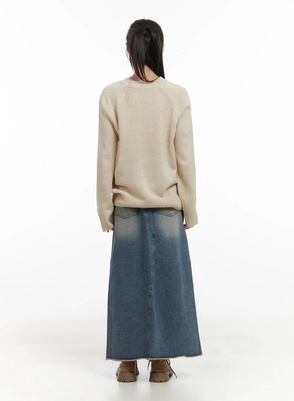 Casual Oversized Raglan Sweater CS412