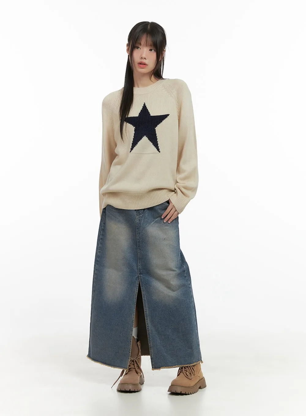Casual Oversized Raglan Sweater CS412
