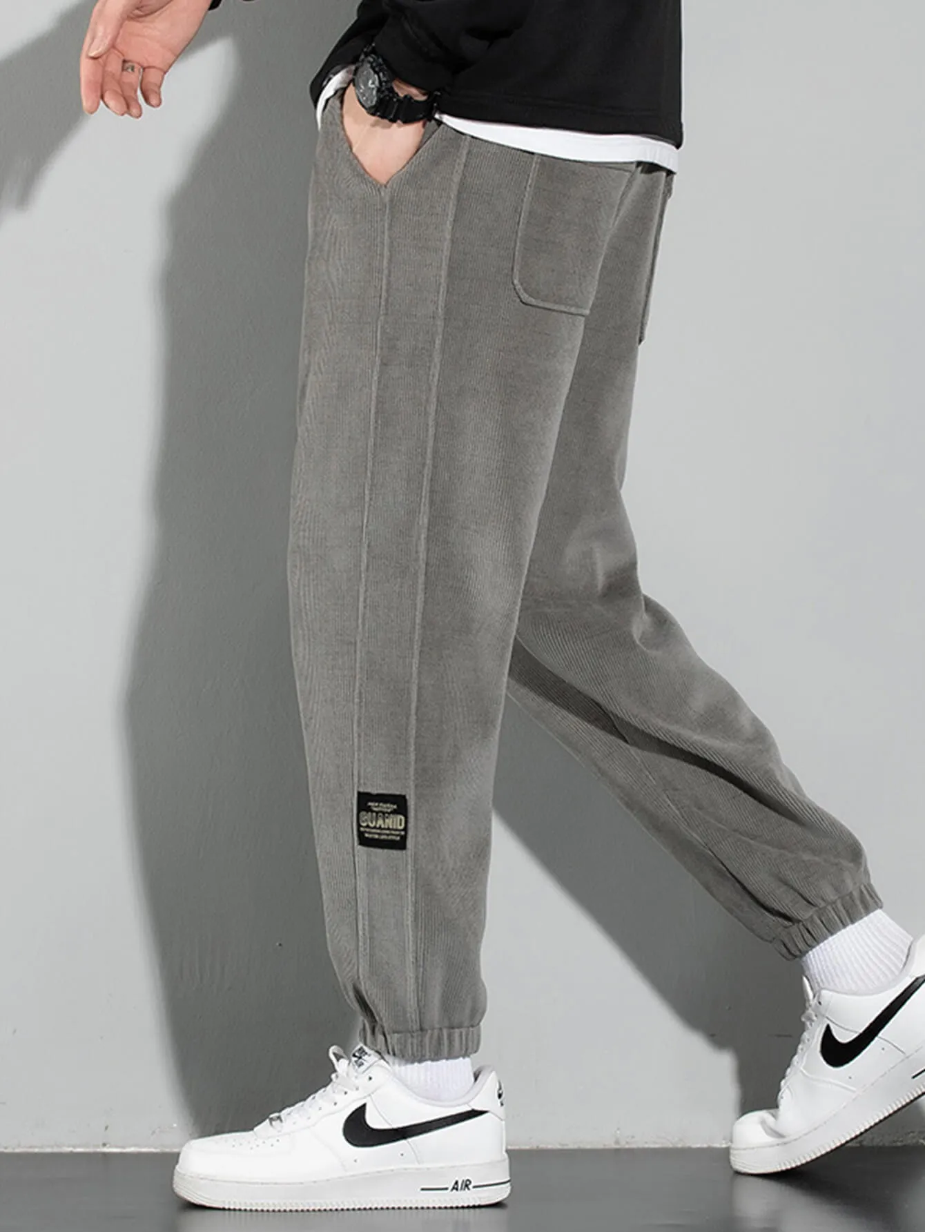 Casual Solid Color Corduroy Warm Pants
