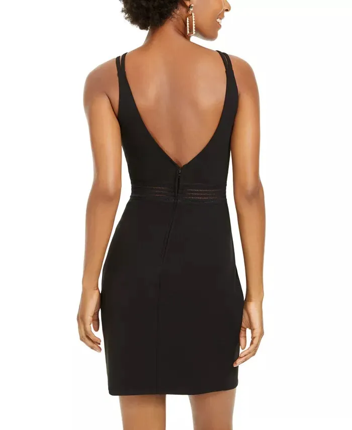 City Studios Juniors' Crisscross Bodycon Dress Black Size 7