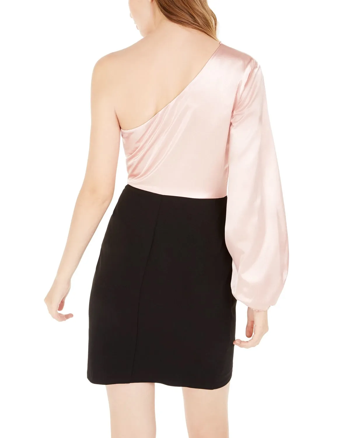 City Studios Juniors' One-Shoulder Satin Dress Pink Size 3