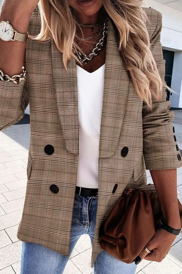 Dunnmall Fashion Buttons Design Ladies Blazer