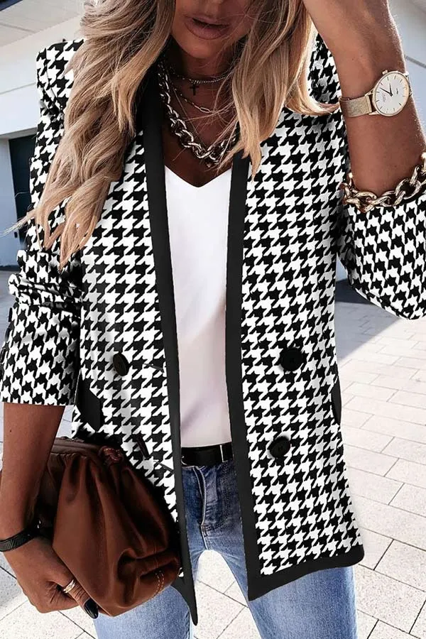 Dunnmall Fashion Buttons Design Ladies Blazer