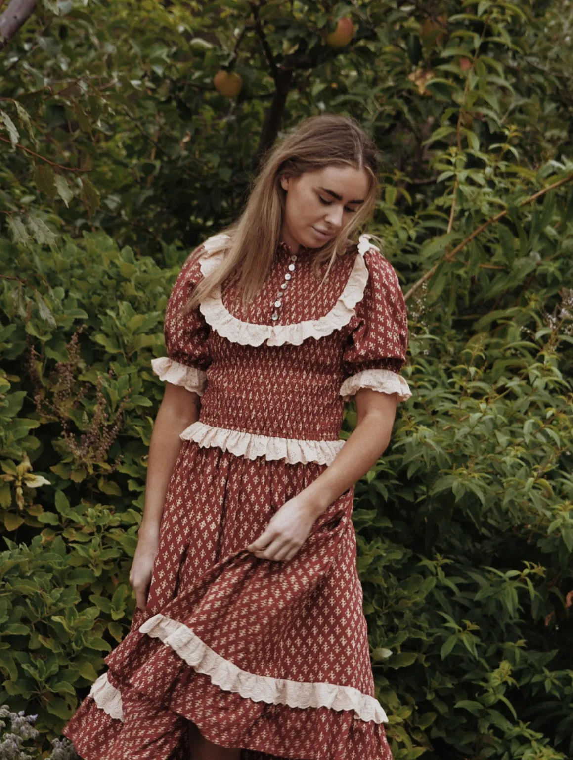 ESLEY DRESS CLAY HAND BLOCK PRINT