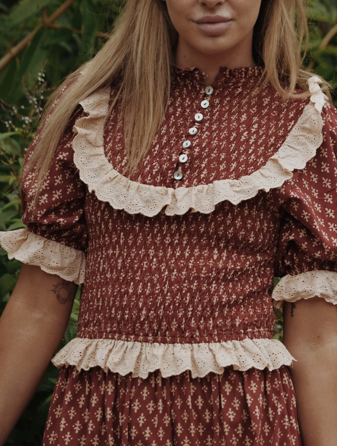 ESLEY DRESS CLAY HAND BLOCK PRINT