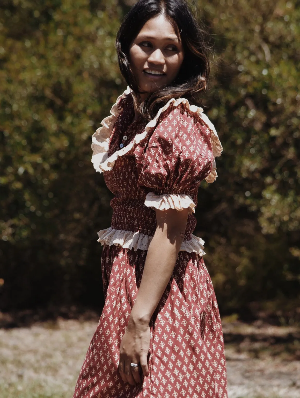 ESLEY DRESS CLAY HAND BLOCK PRINT