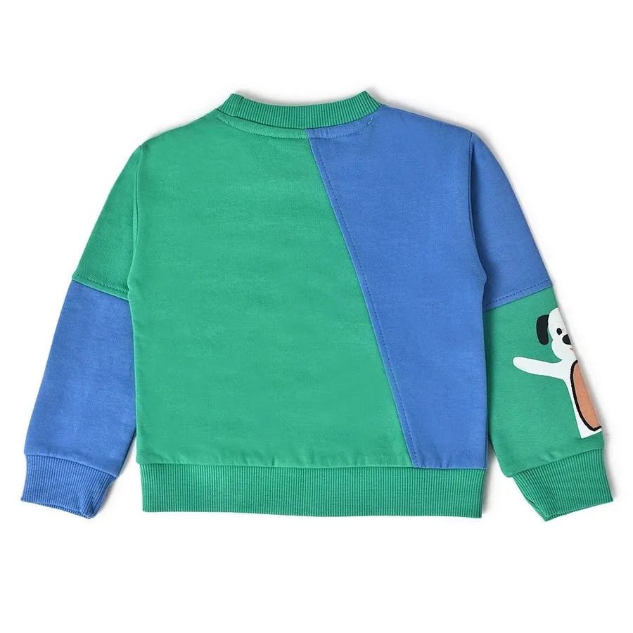 Farm Friends Blue Color Block Sweatshirt & Pajama Set