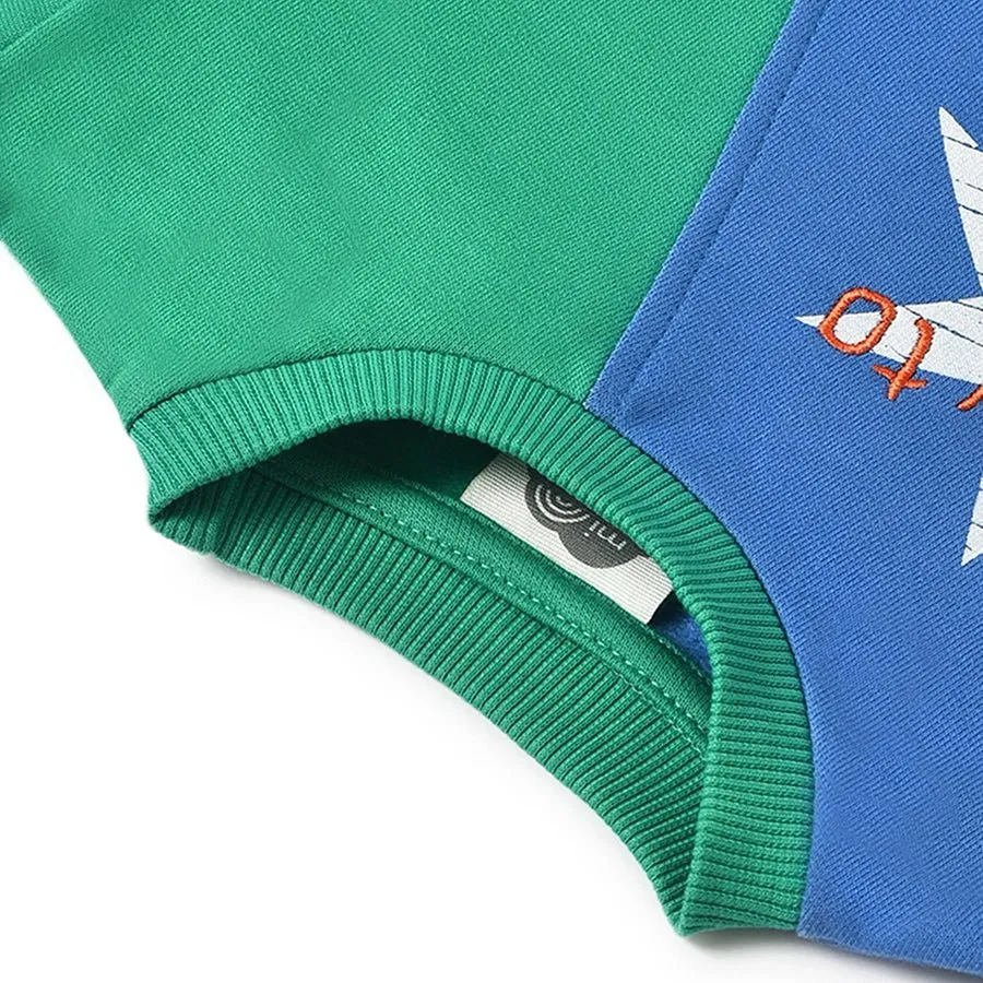 Farm Friends Blue Color Block Sweatshirt & Pajama Set