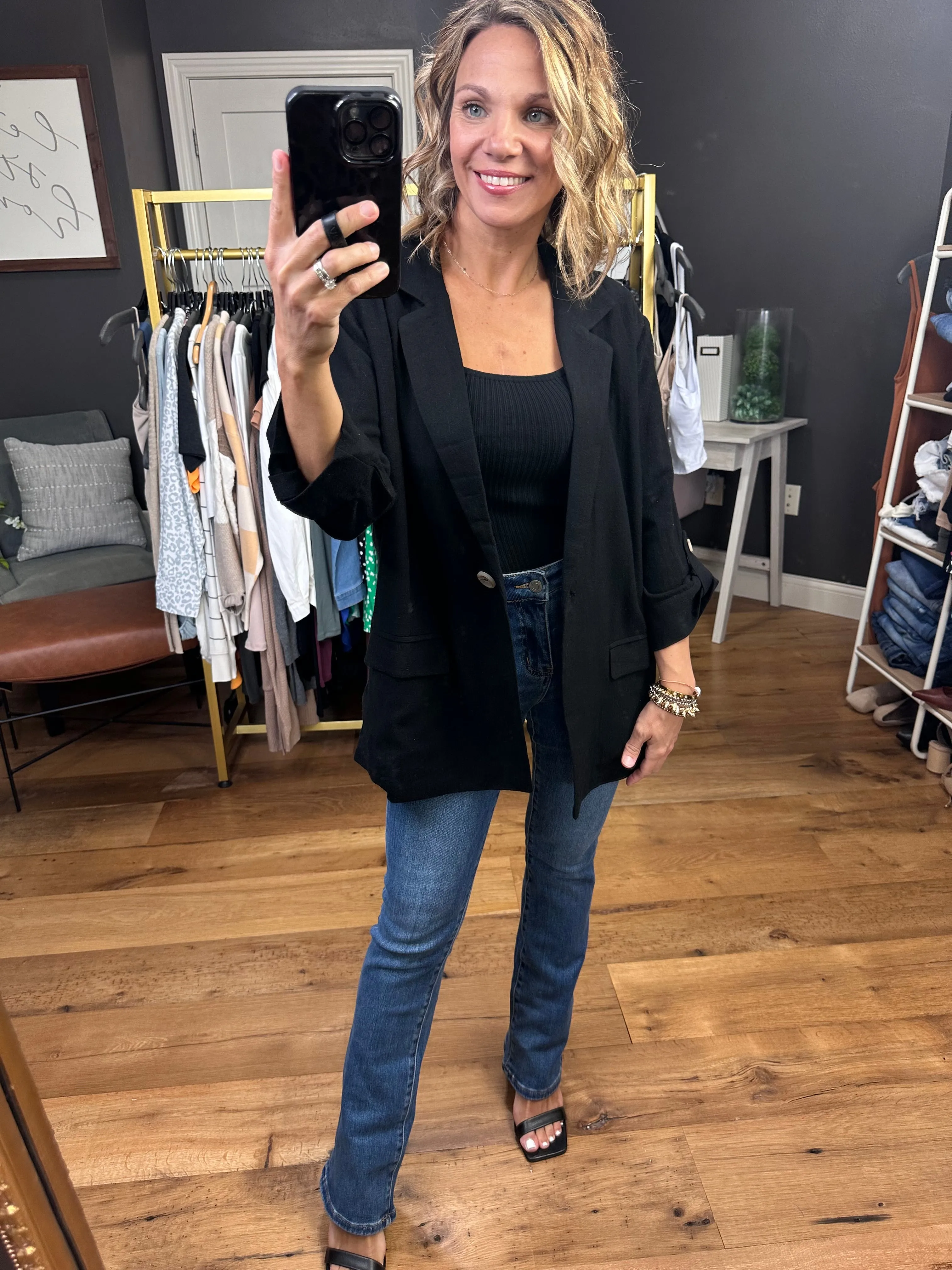 First Directions Linen Boyfriend Fit Blazer - Multiple Options