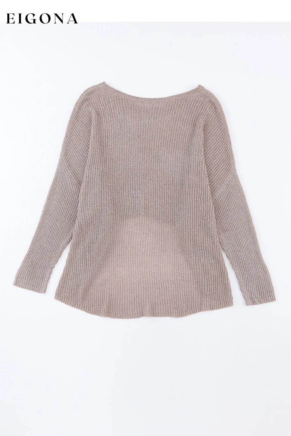 Gray Slouchy Dolman Sleeve High Low Sweater