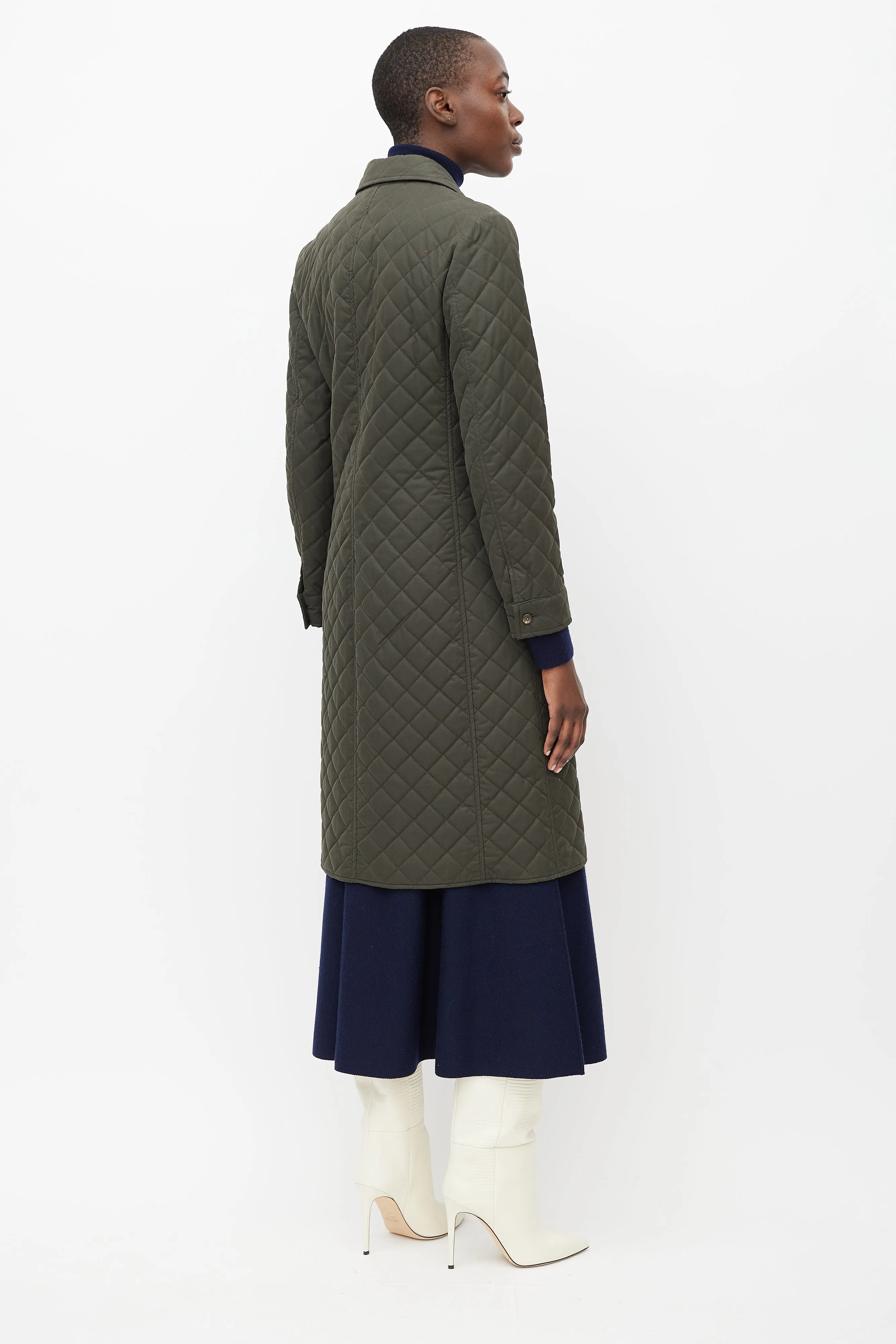 Green Quilted Panelled Jacket