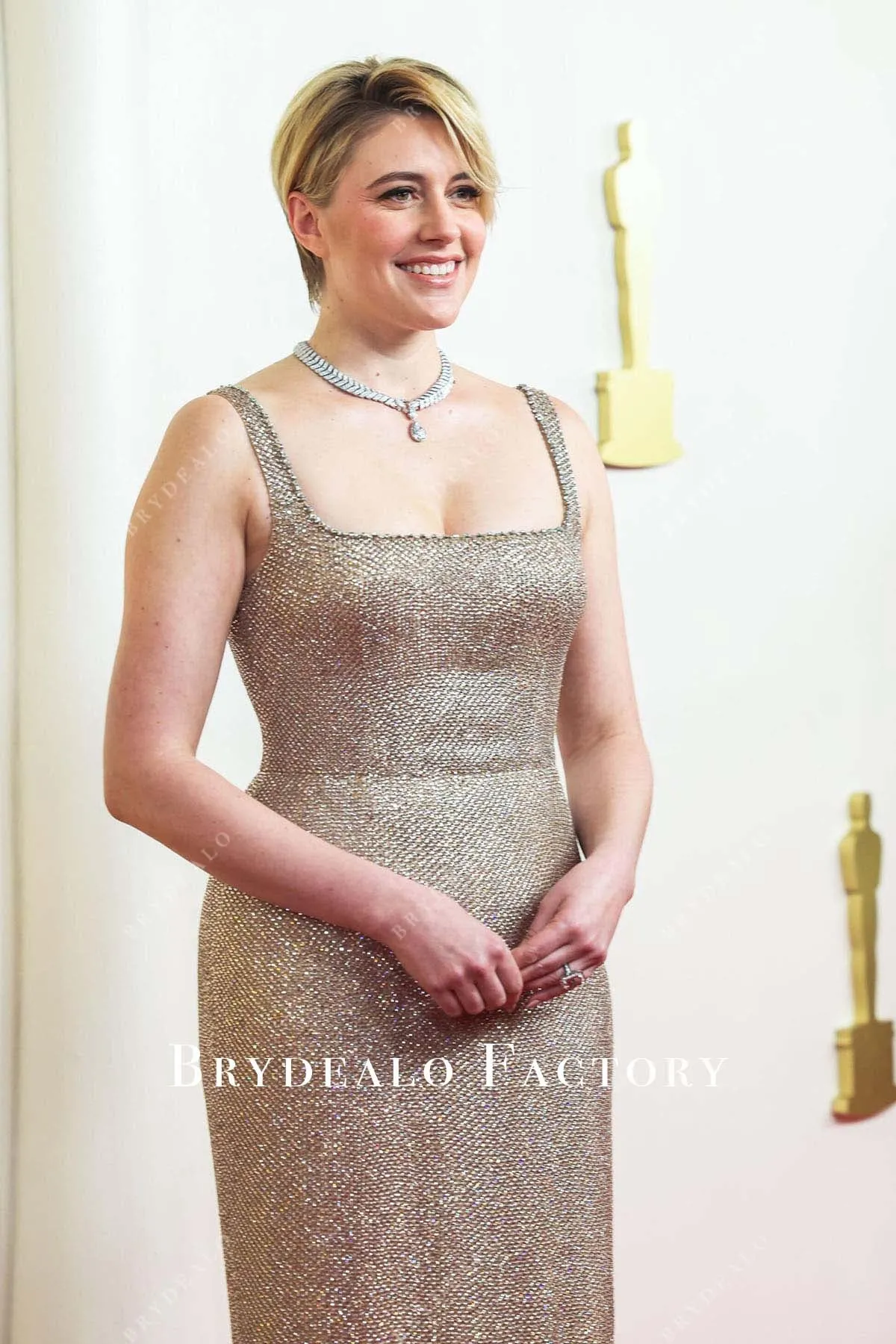 Greta Gerwig 2024 Oscars Red Carpet Sheath Celebs Dress