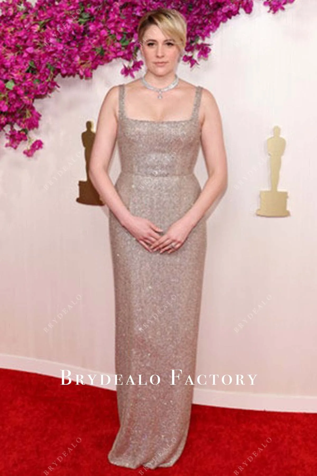 Greta Gerwig 2024 Oscars Red Carpet Sheath Celebs Dress