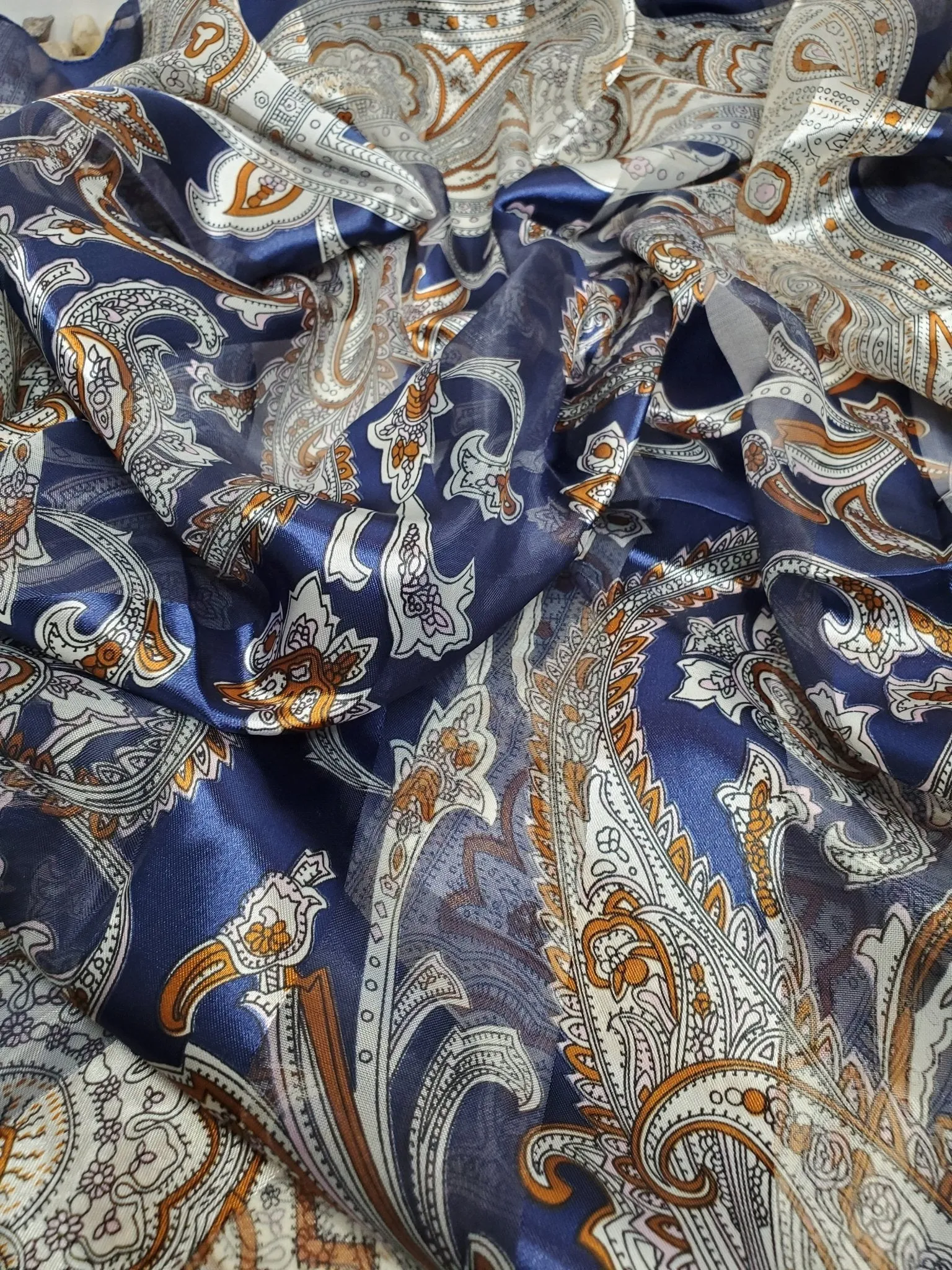Head Wrap * California Coast "  35" Silk feel Bandana