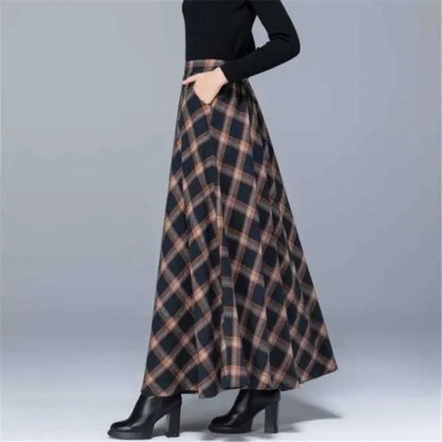 High Waist A-Line Maxi Skirt