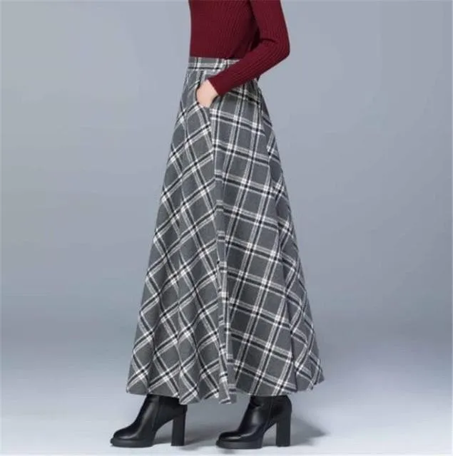 High Waist A-Line Maxi Skirt