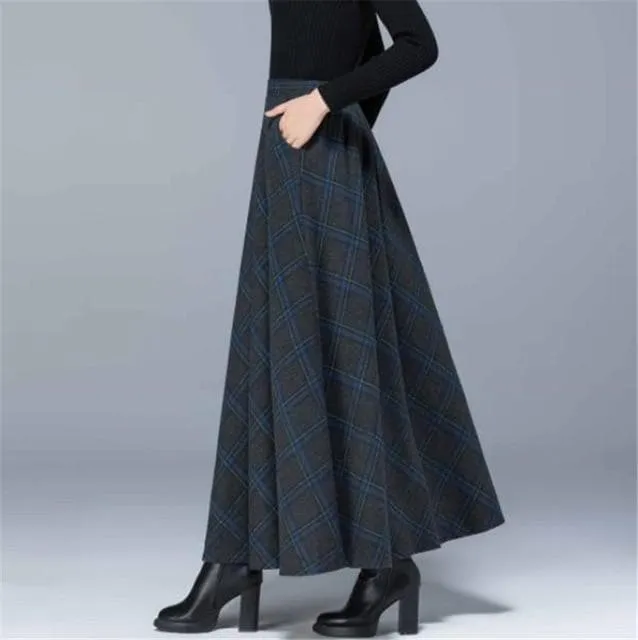 High Waist A-Line Maxi Skirt
