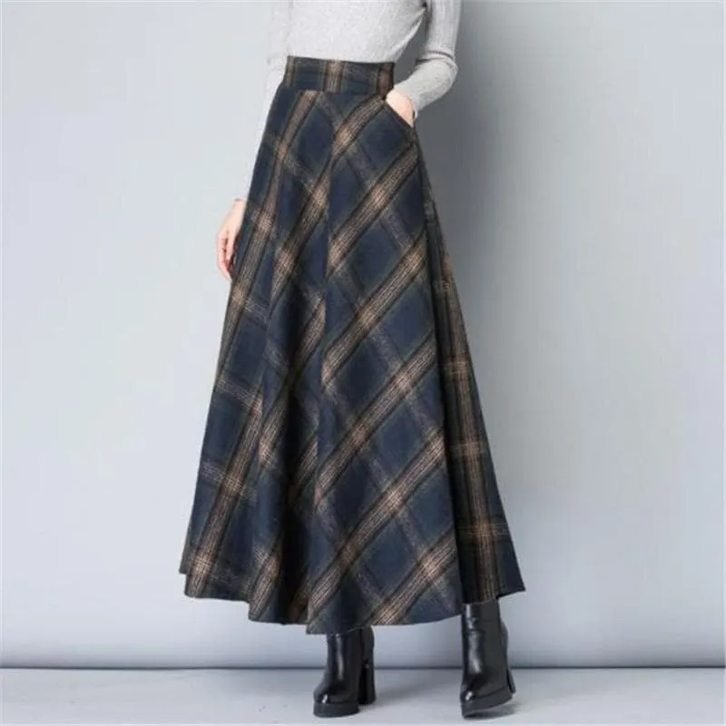 High Waist A-Line Maxi Skirt