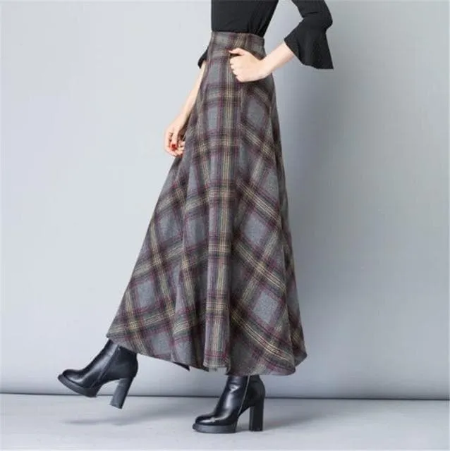 High Waist A-Line Maxi Skirt