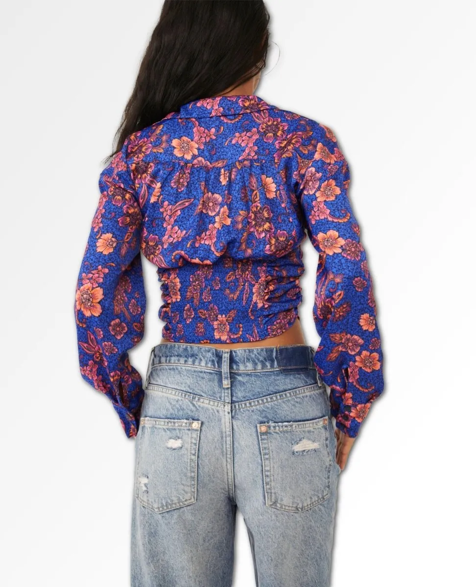 I Got You Printed Top Royal Combo
