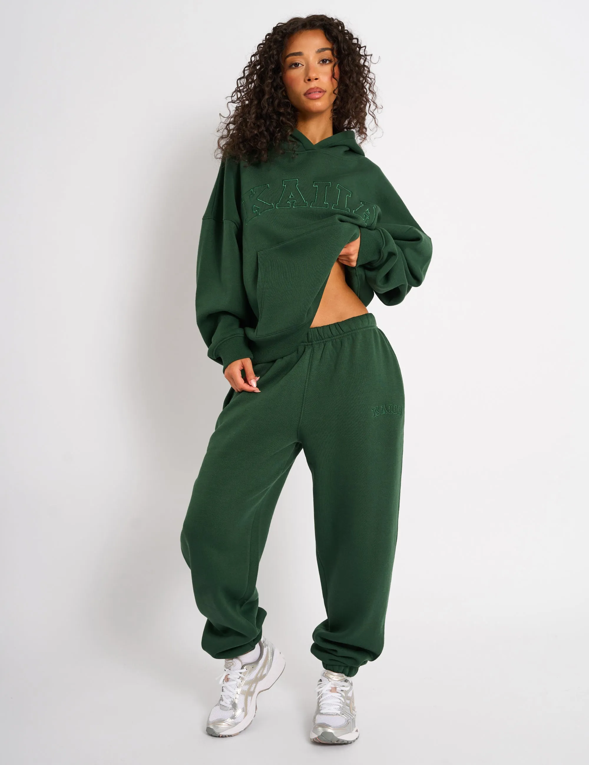 Kaiia Cuffed Joggers Forest Green