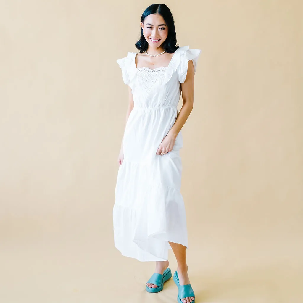 Kensington Lace Detail Maxi in Ivory
