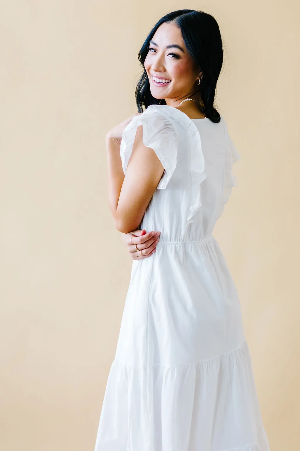 Kensington Lace Detail Maxi in Ivory