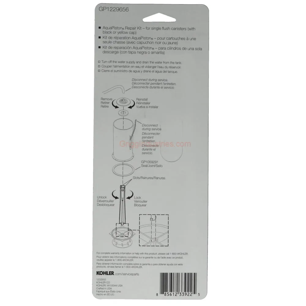 Kohler GP1229656 Canister Repair Kit