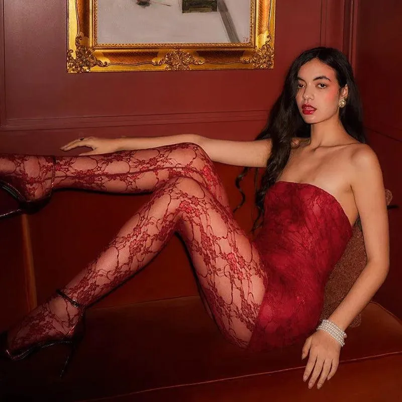 Lace Wrap Chest Dress: Sophisticated Evening Party Suit