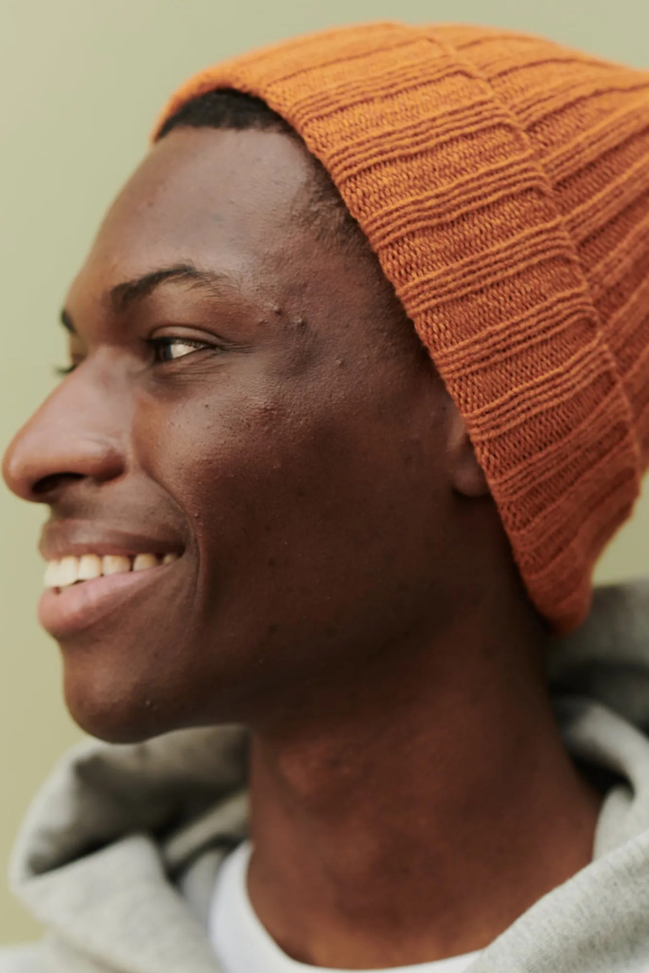 Lambswool Beanie Hat - Rust