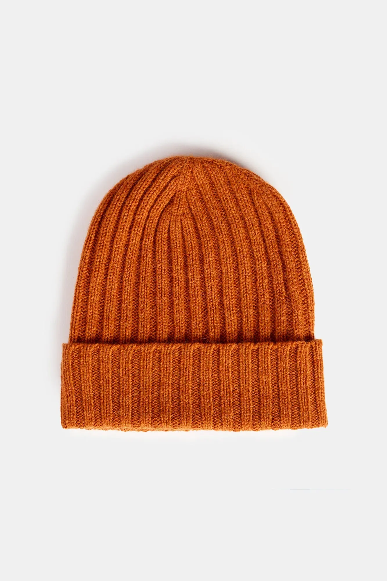 Lambswool Beanie Hat - Rust