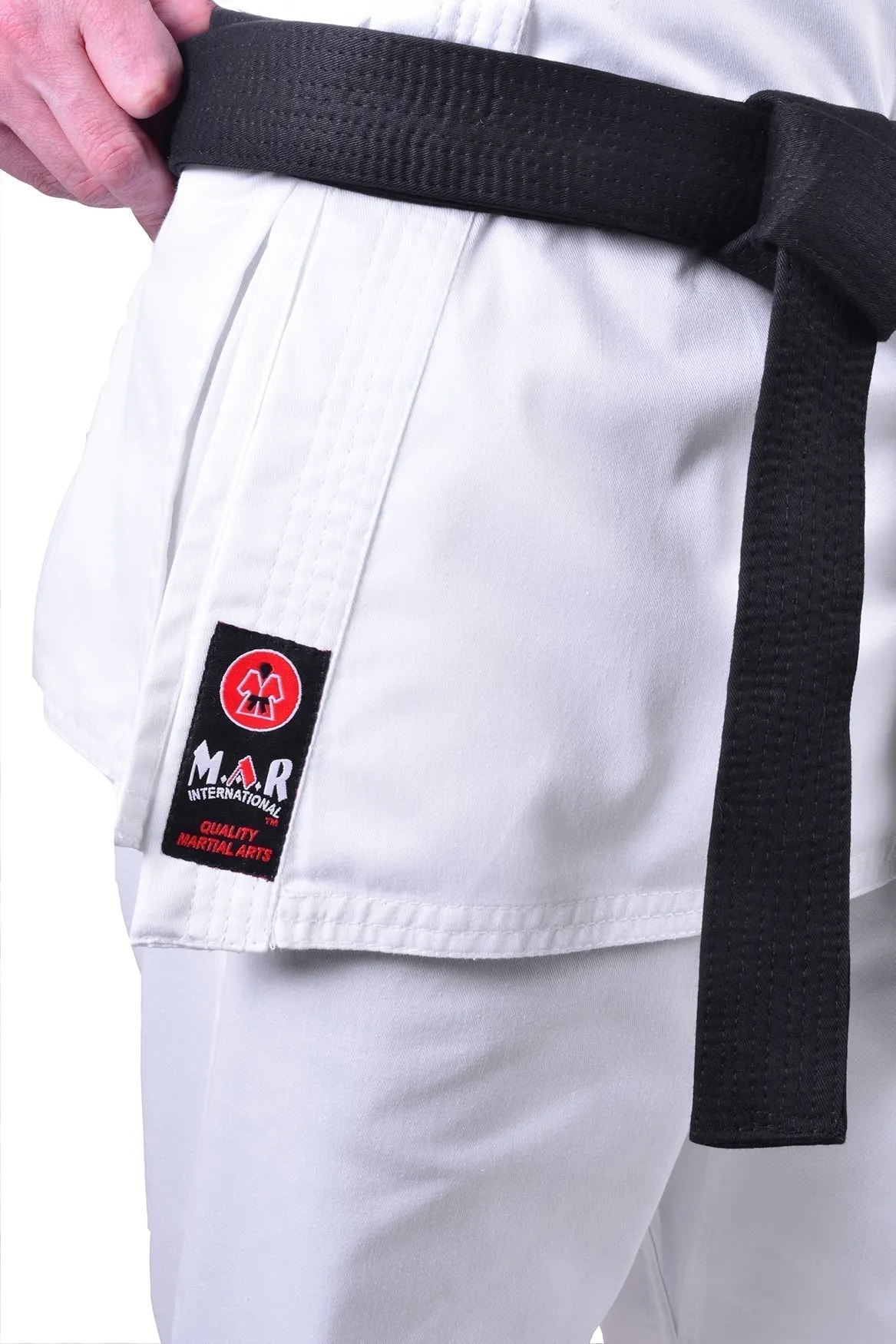 MAR-001B | Traditional White Karate Student Uniform Gi (8.5oz Fabric)   FREE BELT