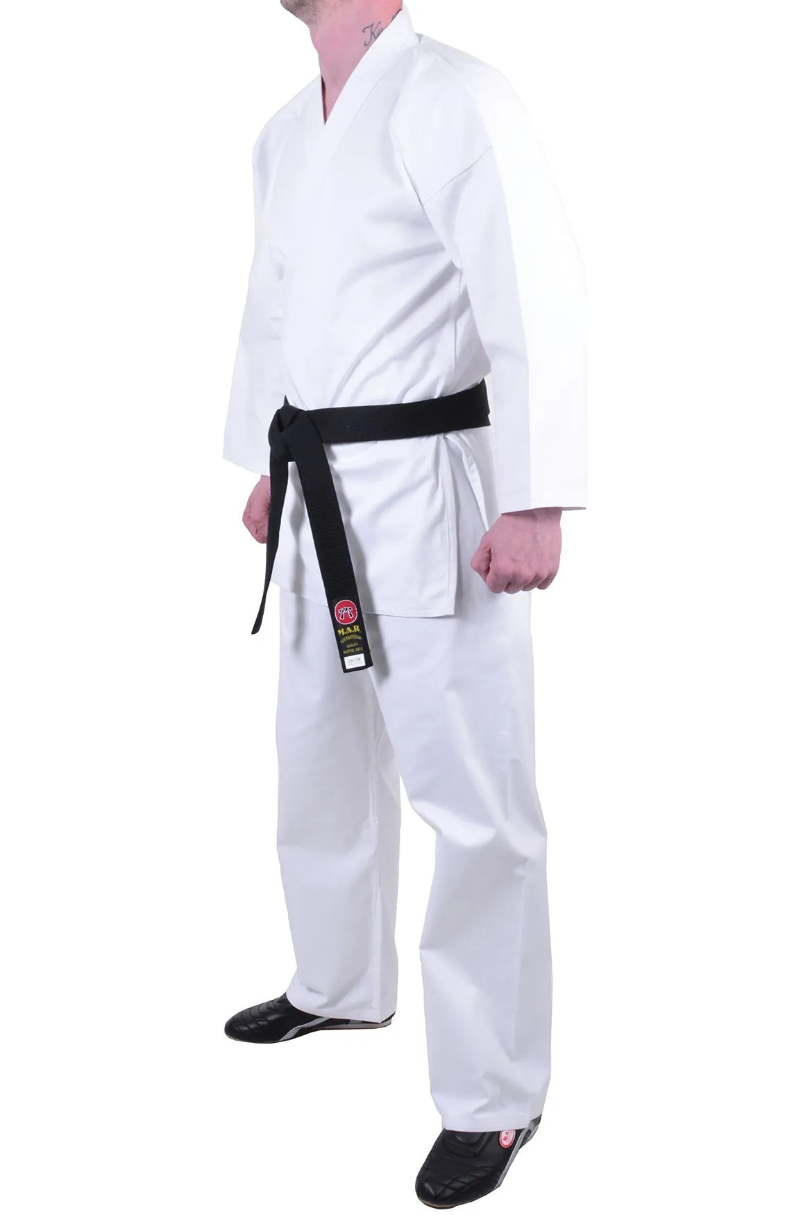 MAR-001B | Traditional White Karate Student Uniform Gi (8.5oz Fabric)   FREE BELT