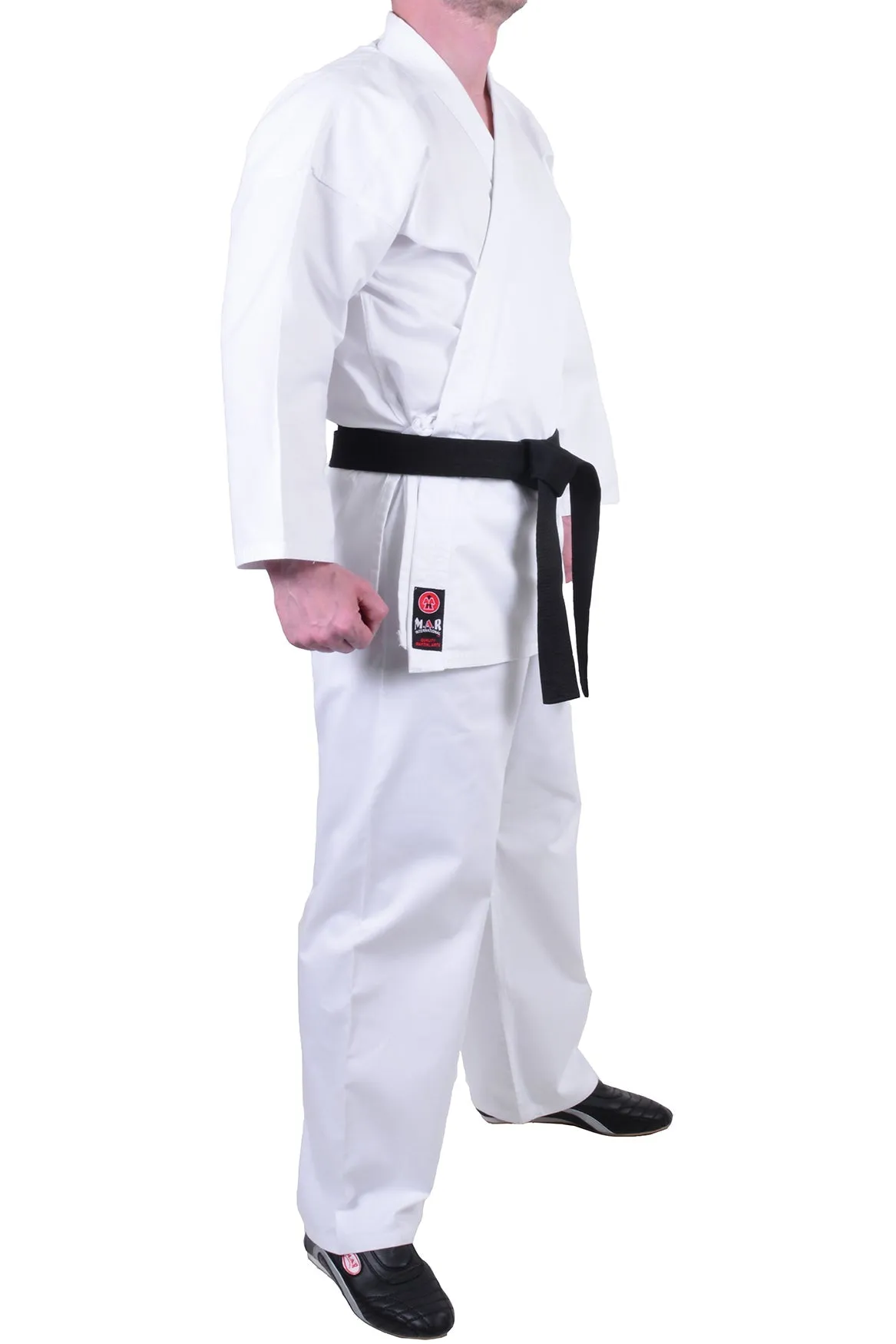 MAR-001B | Traditional White Karate Student Uniform Gi (8.5oz Fabric)   FREE BELT