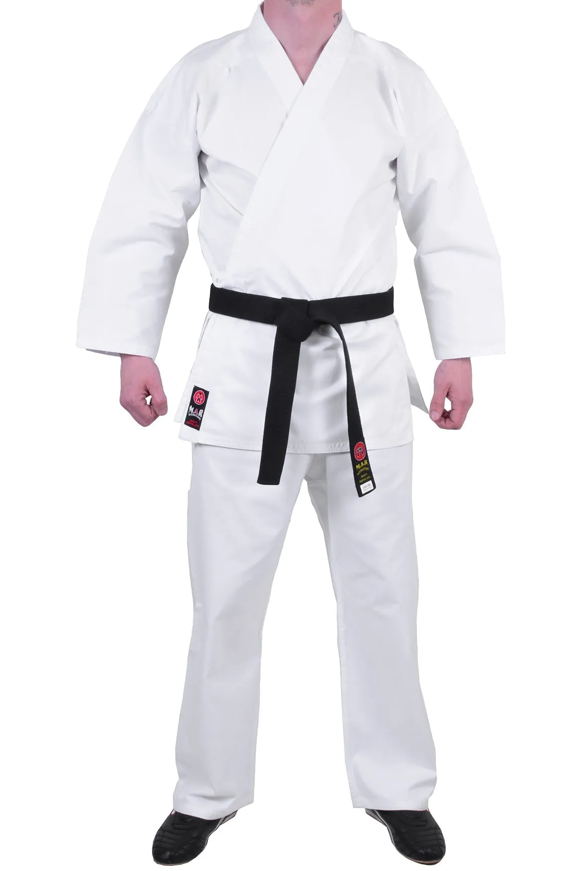 MAR-001B | Traditional White Karate Student Uniform Gi (8.5oz Fabric)   FREE BELT