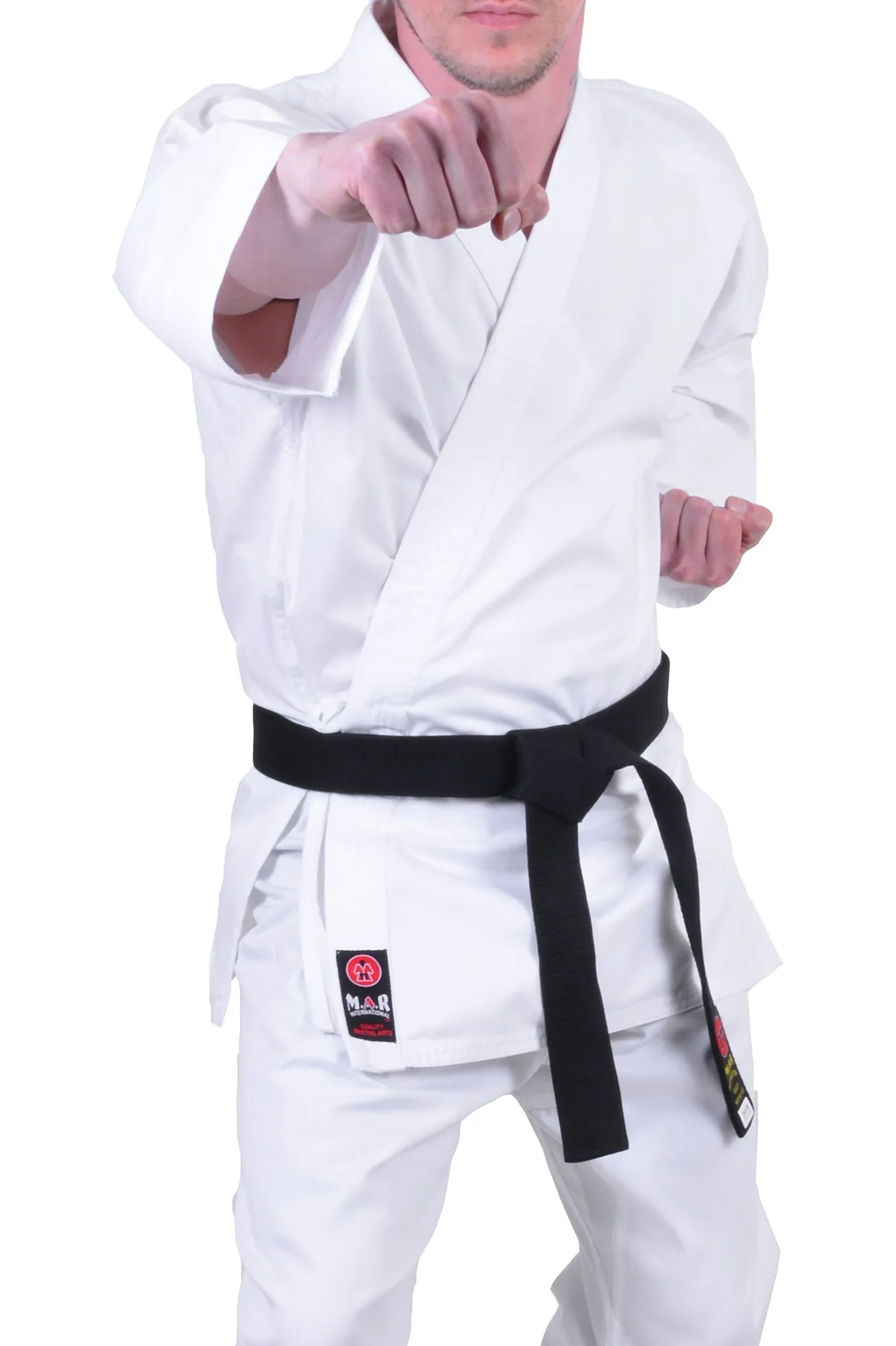 MAR-001B | Traditional White Karate Student Uniform Gi (8.5oz Fabric)   FREE BELT