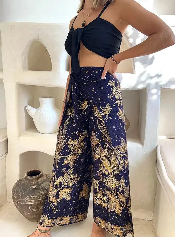 Midnight Purple Wrap Around Trousers
