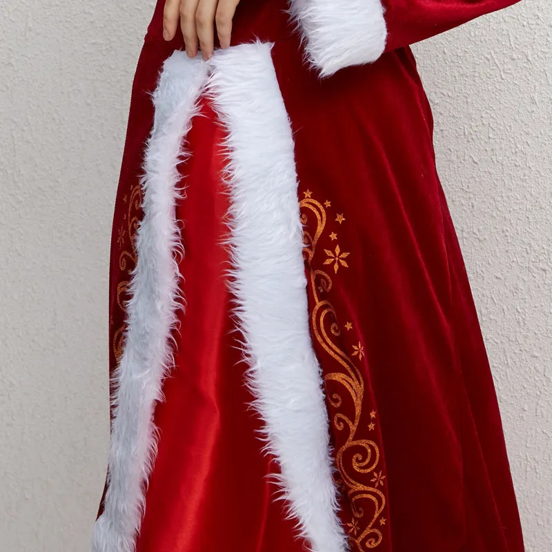 New Christmas Traditional Chinese Suits for Old People Thickened Long-Sleeved Christmas Clothing Adult Female Party Clothing Christmas Skirt