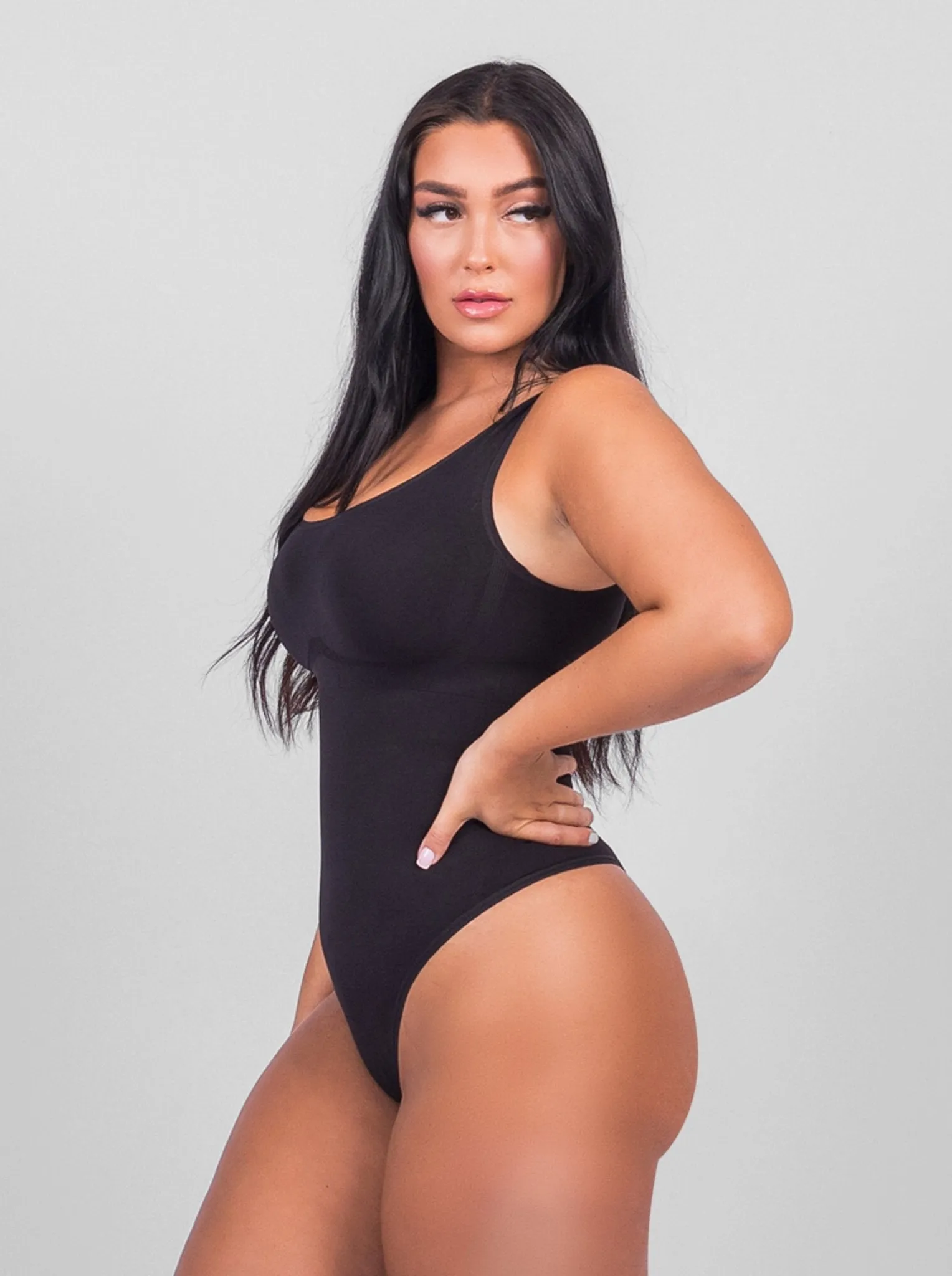 Olivia -  Shaping Scoop Tank Thong Bodysuit