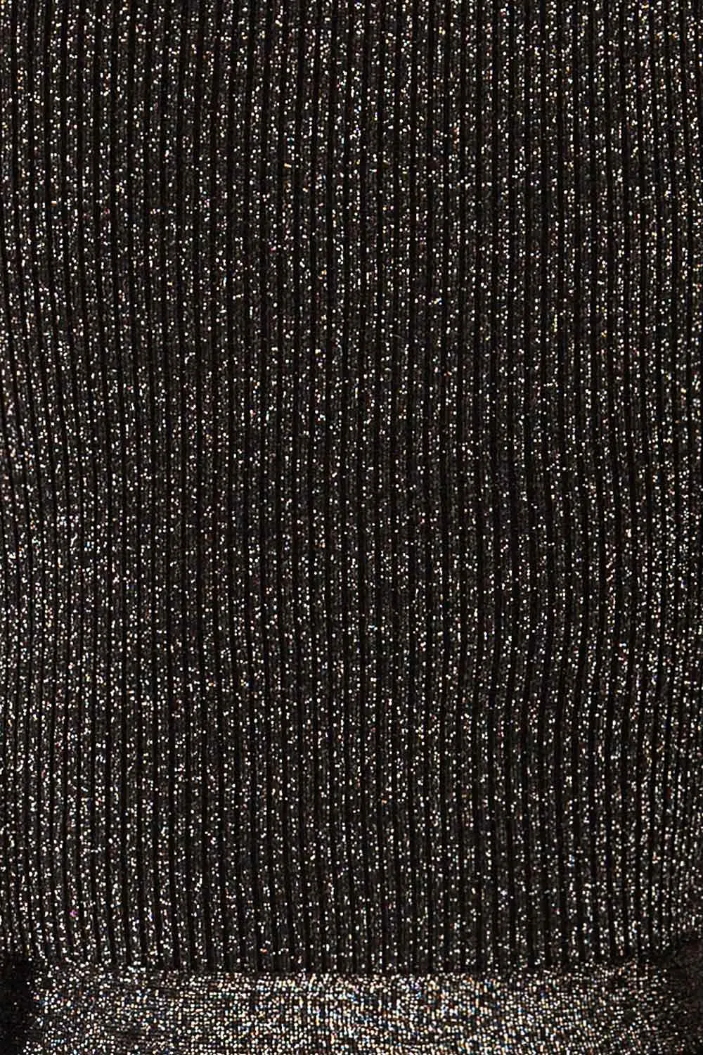 Punata | Black & Silver Ribbed Knit Midi Dress