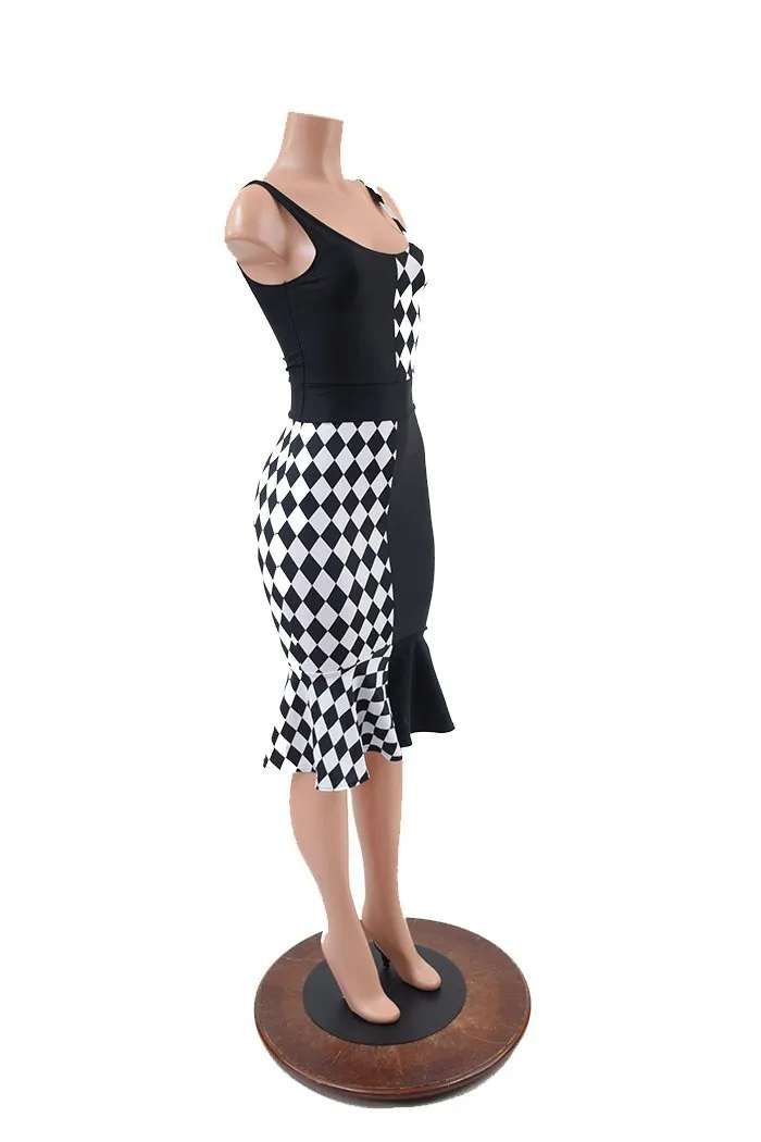 Quad Color Blocked Wiggle Dress
